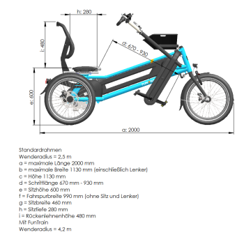 VAN RAAM Fun2Go Parallel Tandem Türkisblau Matt