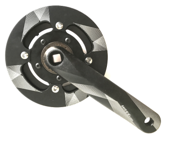 Hase Bikes Kettenblattgarnitur Tandem Freilaufkurbel hinten links 36Z inkl. Freilauf (Vierkant)