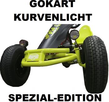 Gokart LED Kurvenlicht SPEZIAL 2xFront 1xRear PitchBlack DESIGN