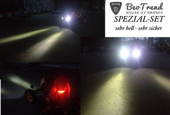 Gokart LED Kurvenlicht SPEZIAL 2xFront 1xRear PitchBlack DESIGN