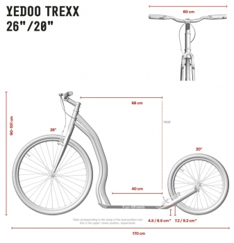 Yedoo Trexx Tretroller 26/20 Zoll 7.9kg grün