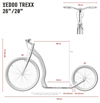 Yedoo Trexx Tretroller 26/20 Zoll 7.9kg blau