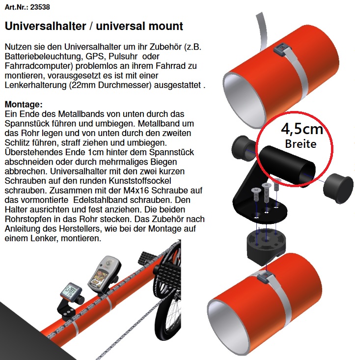 Kocevlo TRIGO Fahrrad Handy Computer Halterung Rücken Schnalle