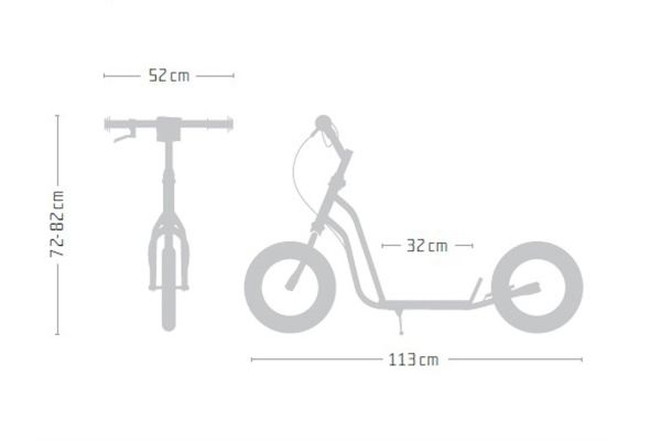 Yedoo Tretroller Mau 12Zoll GRÜN ab 100cm