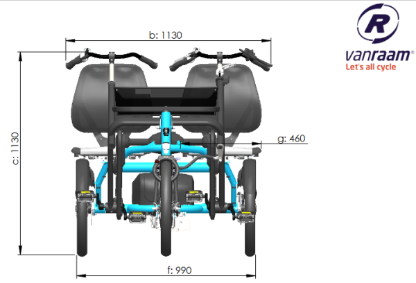 VAN RAAM Fun2Go Parallel Tandem Türkisblau SPEZIAL