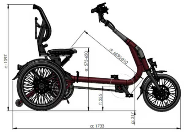VAN RAAM Easy Rider Kompakt 844Wh bordeaux POWER EDITION