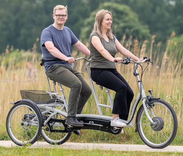 VANRAAM Twinny PLUS 3-Rad Elektro 846Wh Tandem teilbar BLAUGRAU