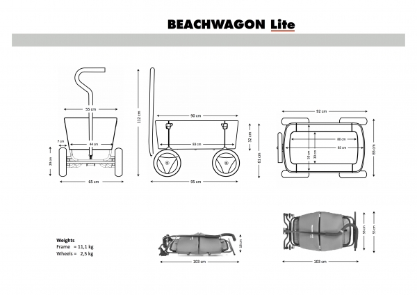 Beachwagon Lite Bollerwagen faltbar sandbraun