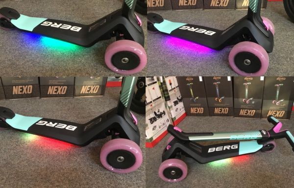 BERG Nexo mit LED MODUL faltbarer Kinderroller lime gelb