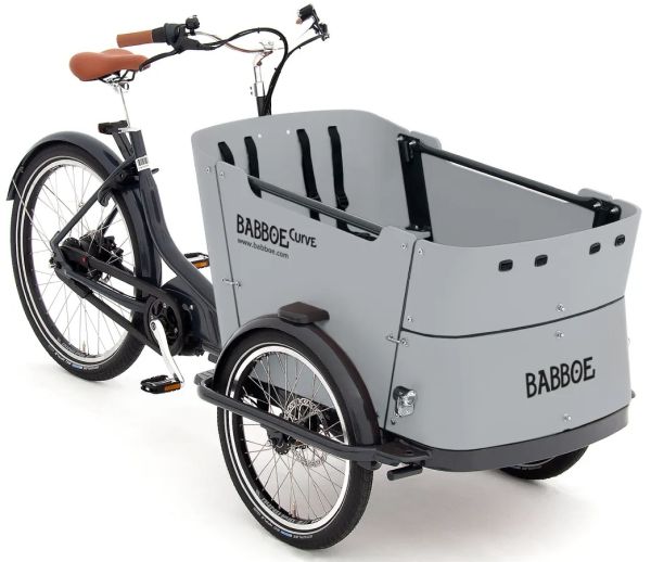 Babboe Curve Mountain Lastenrad 500Wh grey  INKL. REGENVERDECK