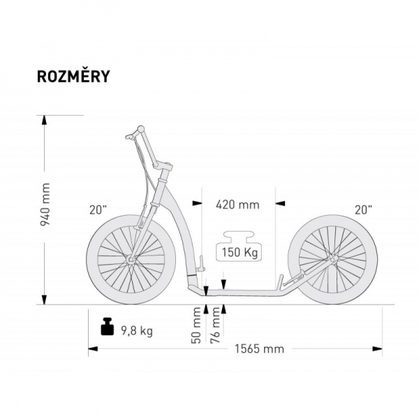 Kostka Twenty MAX Fold (G6)Tretroller faltbar 20/20 Satin Ferrari