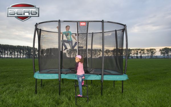 Berg Ultim Trampolin 330 x 220cm Deluxe grau