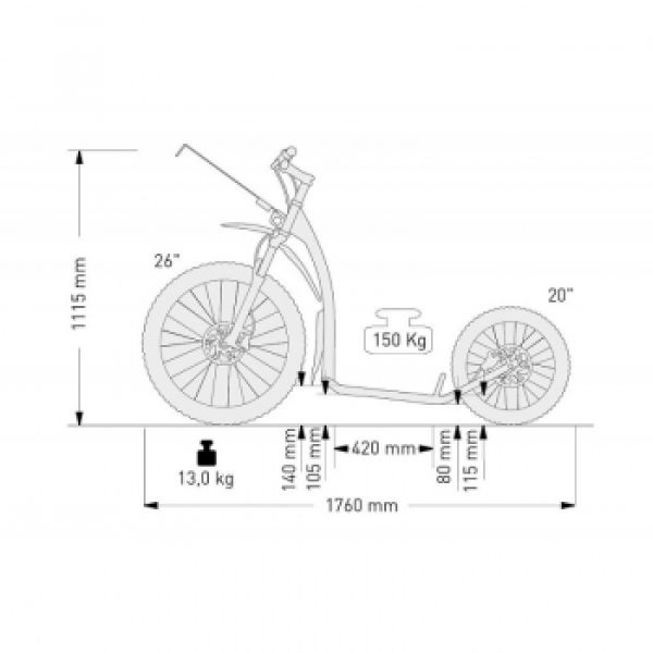 KOSTKA MUSHING PRO Tretroller DISC mystic-grey